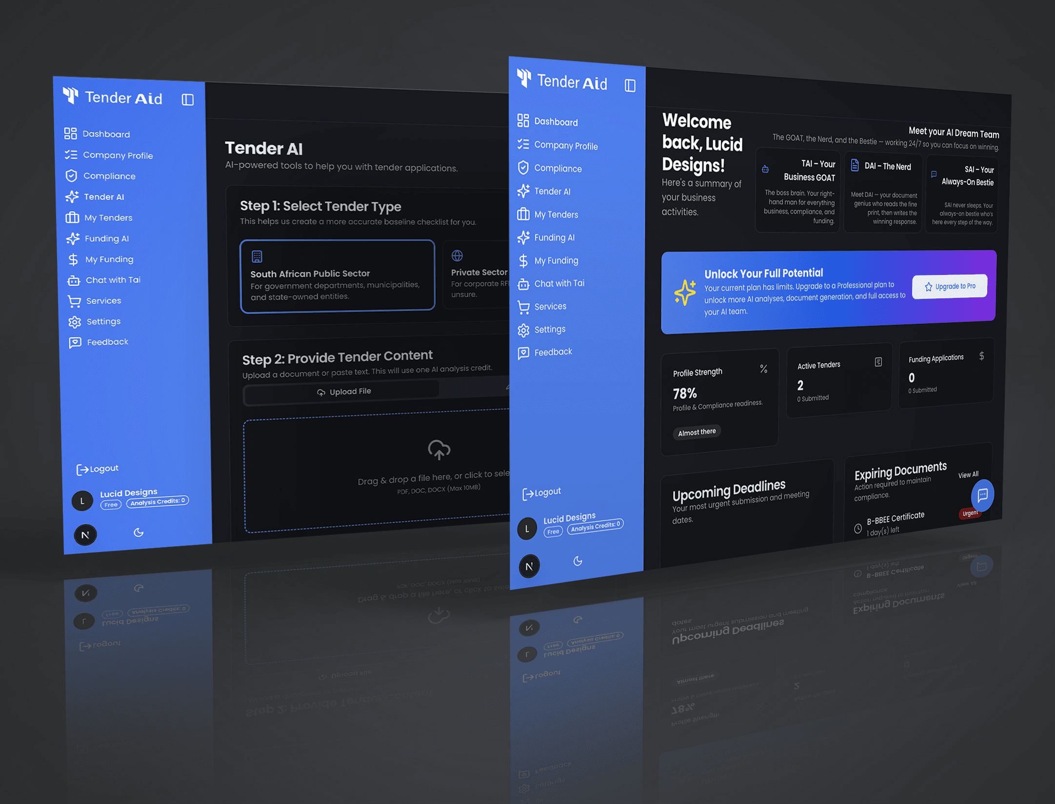 Tender Aid Dashboard Preview